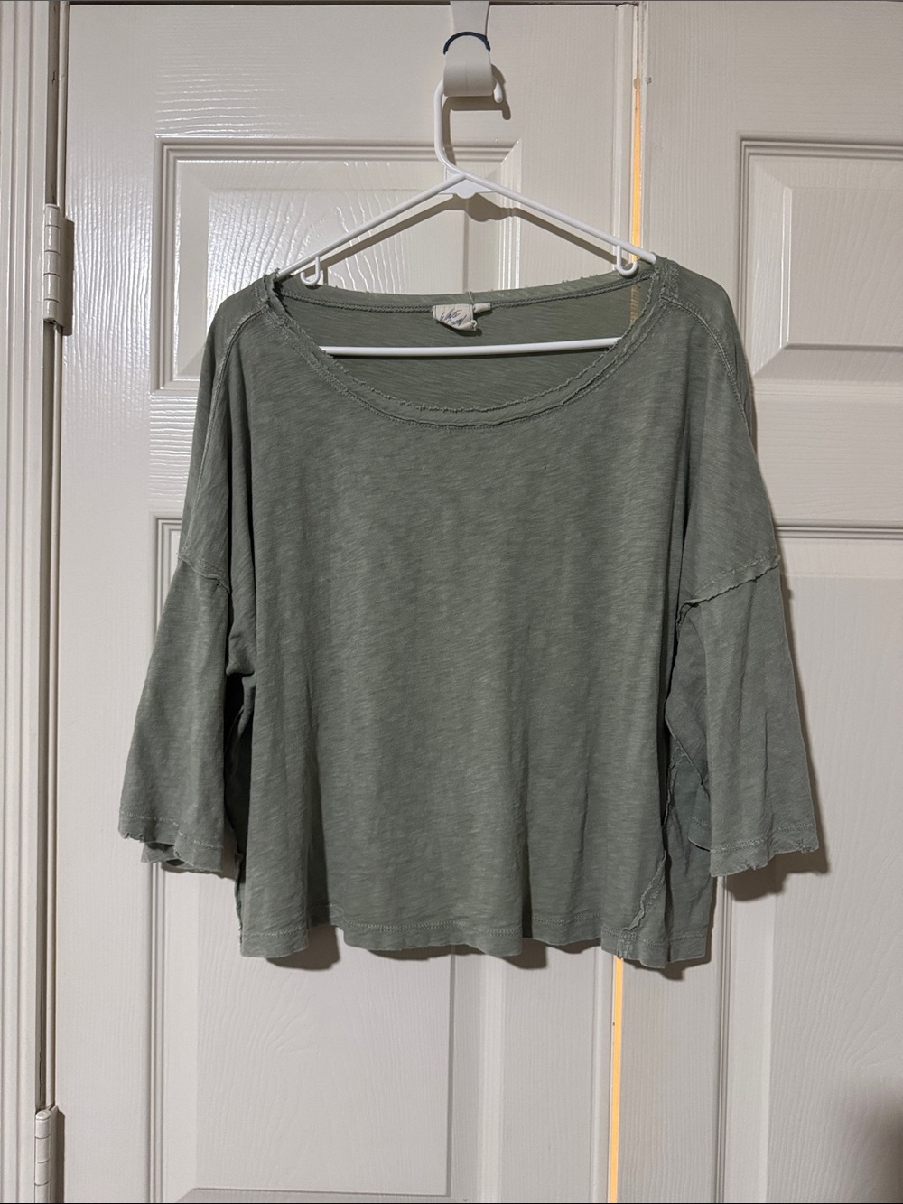 Women's Washed Sage Scoop Neck Top